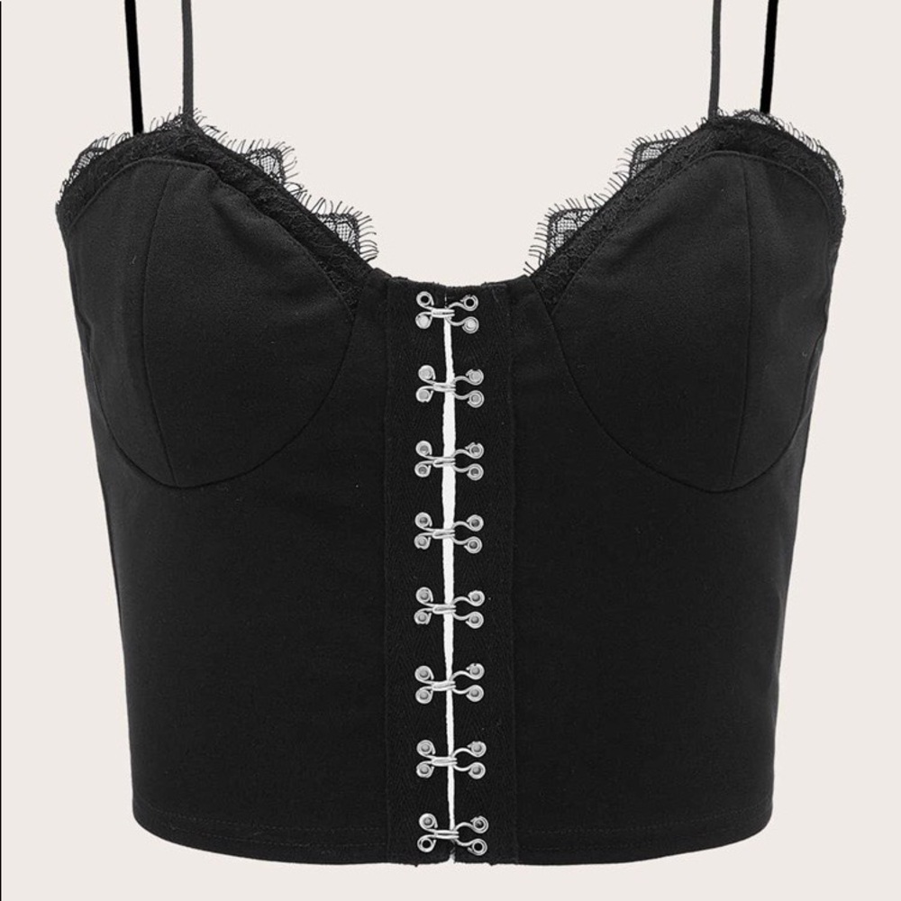 cute hook and eye cami bustier top